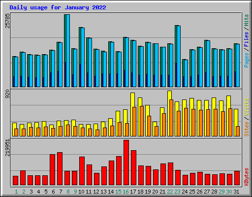 Daily usage for January 2022