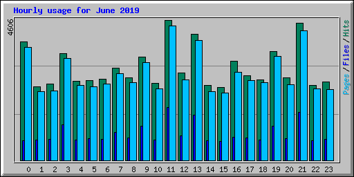 Hourly usage for June 2019