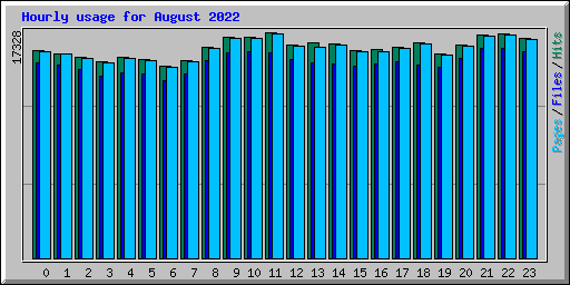 Hourly usage for August 2022