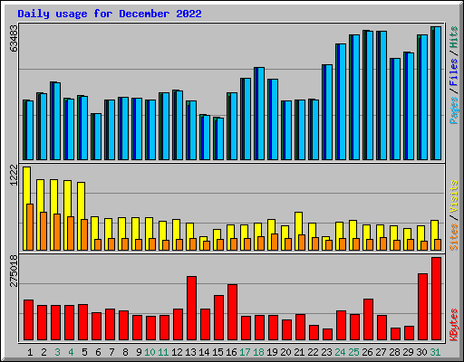 Daily usage for December 2022