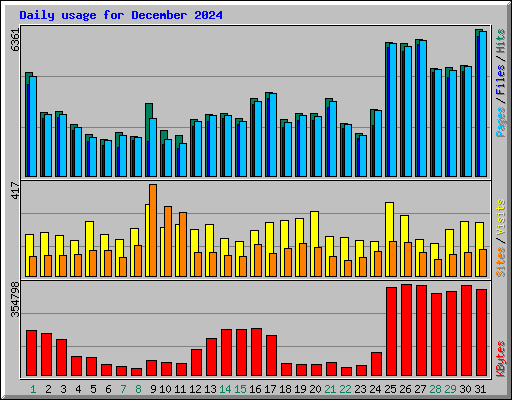 Daily usage for December 2024