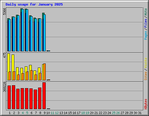 Daily usage for January 2025