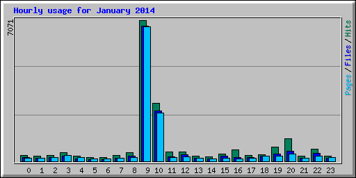 Hourly usage for January 2014