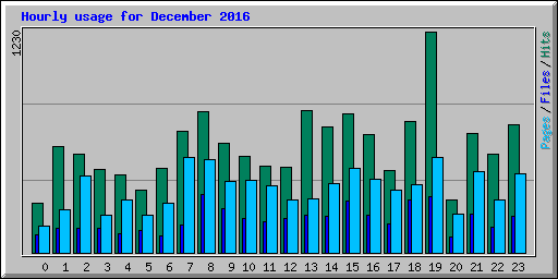 Hourly usage for December 2016