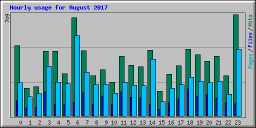 Hourly usage for August 2017