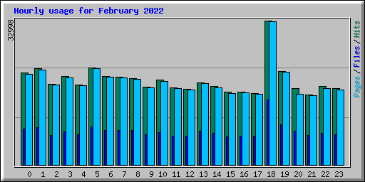 Hourly usage for February 2022